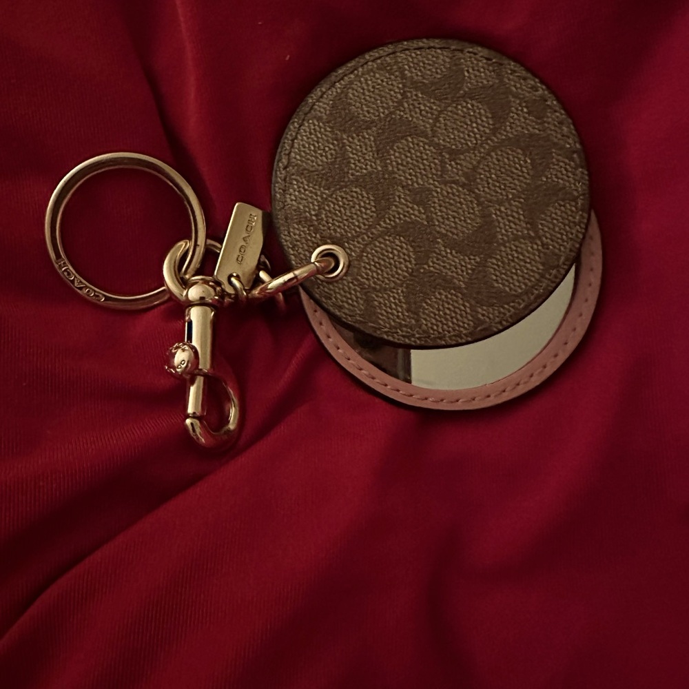 Coach signature canvas mirror bag charm key chain